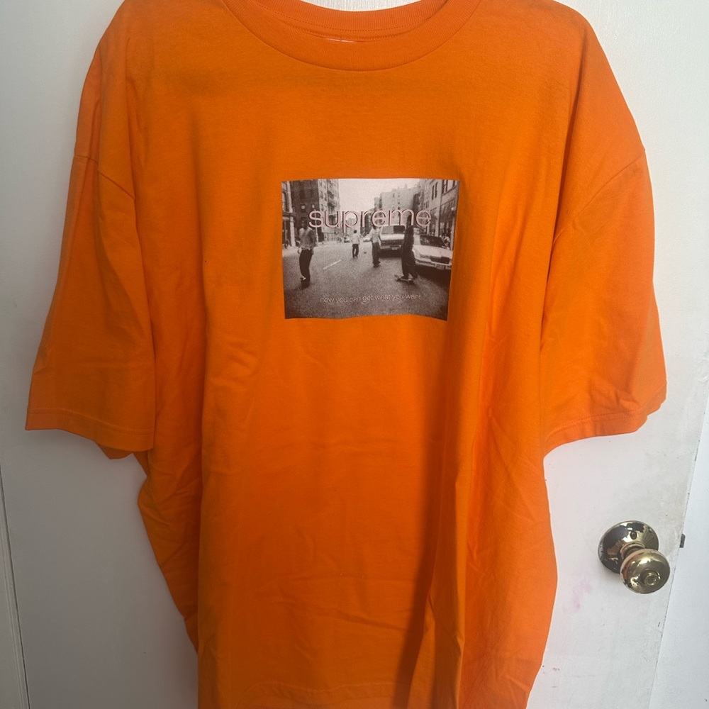 Supreme Orange Monochrome Street Photo Logo Tee